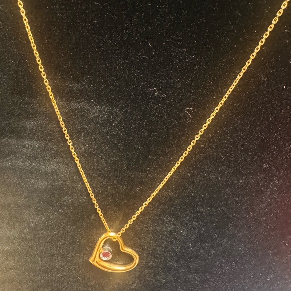 K18 Japan Gold heart Necklace 40cm - Picture 9 of 10